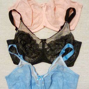 Lot of 3 WACOAL Women's Sexy Lace Bra's - Size 34G